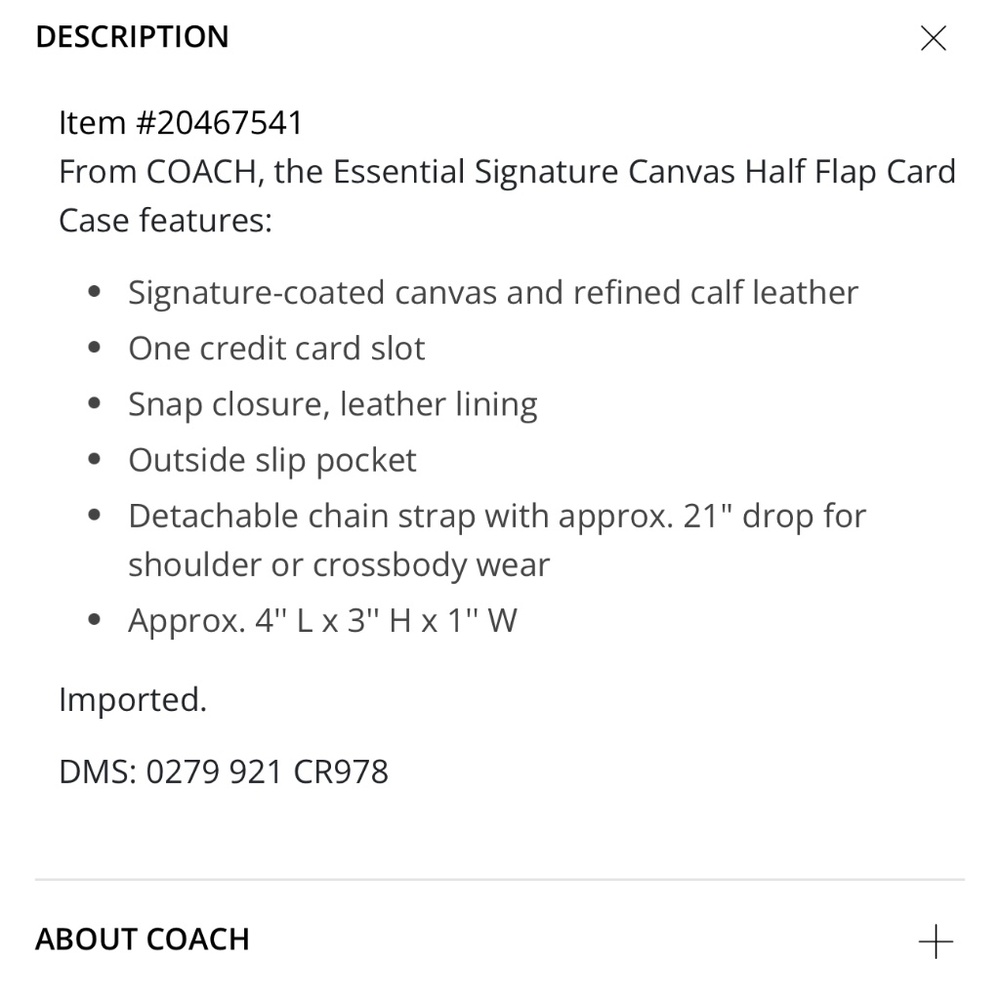 Coach Mini Wallet On A Chain Rust Signature So Ni… - image 8